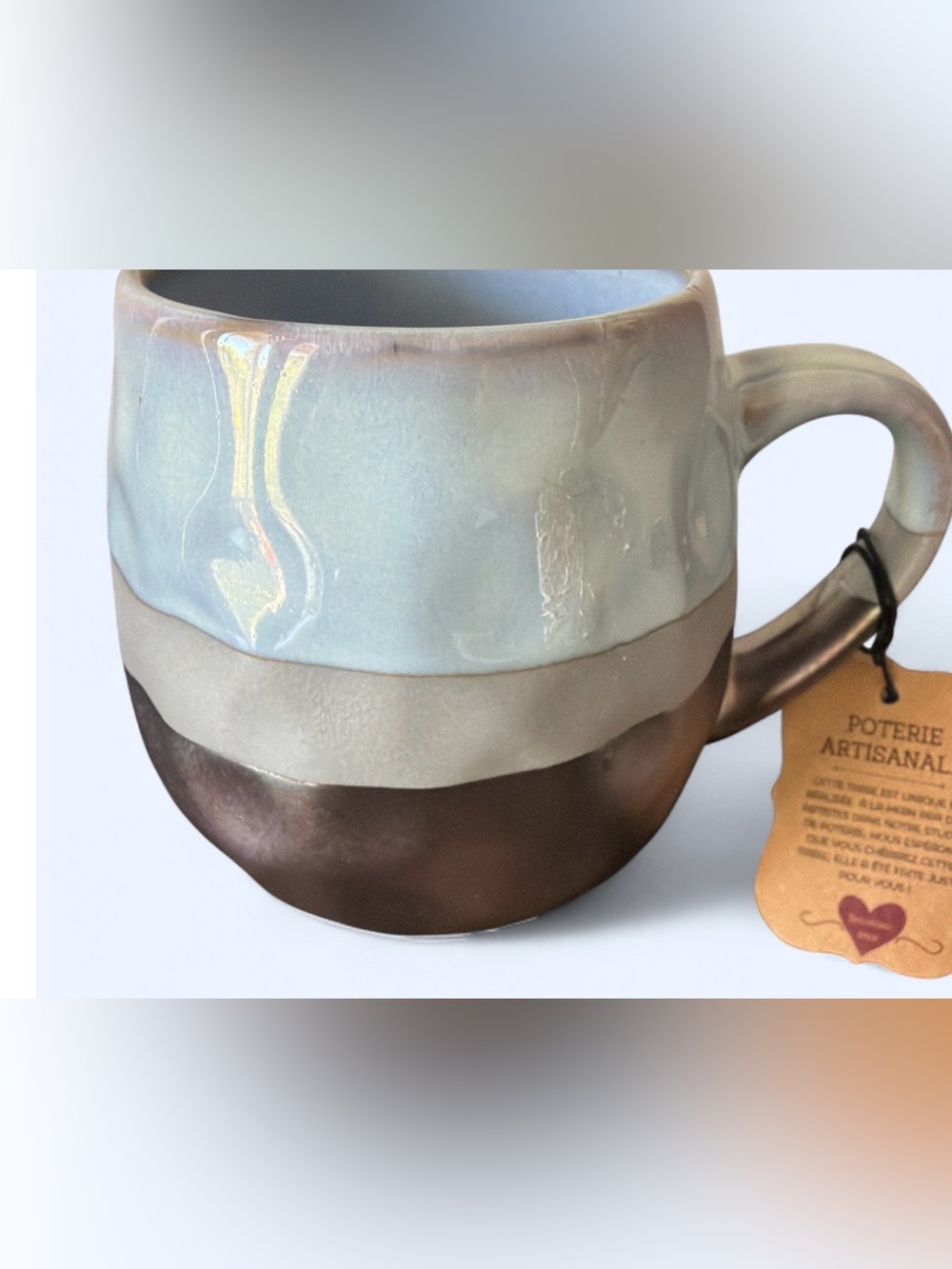 Rochelle Large Coffee Cup Mug Tea Iridescent Fire Glazed stoneware - Picture 6 of 8